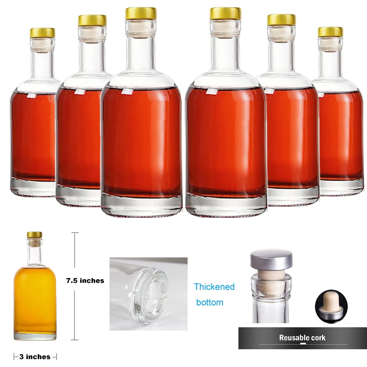 12oz Clear Glass Bottle 1