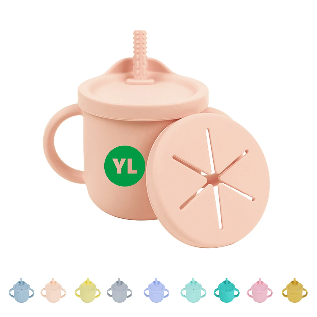 Toddler Silicone Cup with Straw and Snack Container 1