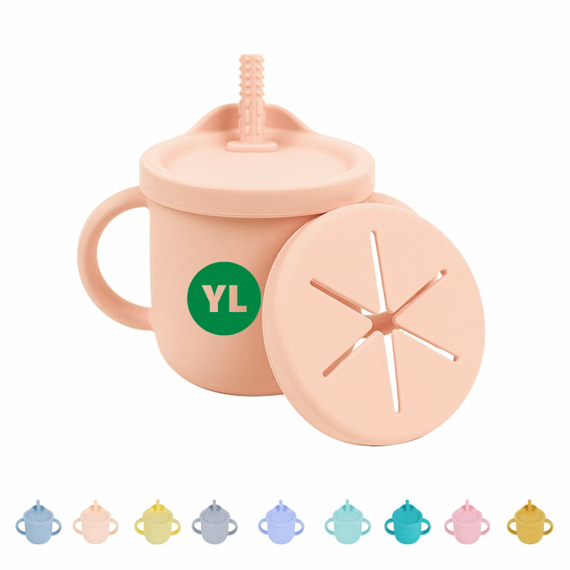 Toddler Silicone Cup with Straw and Snack Container