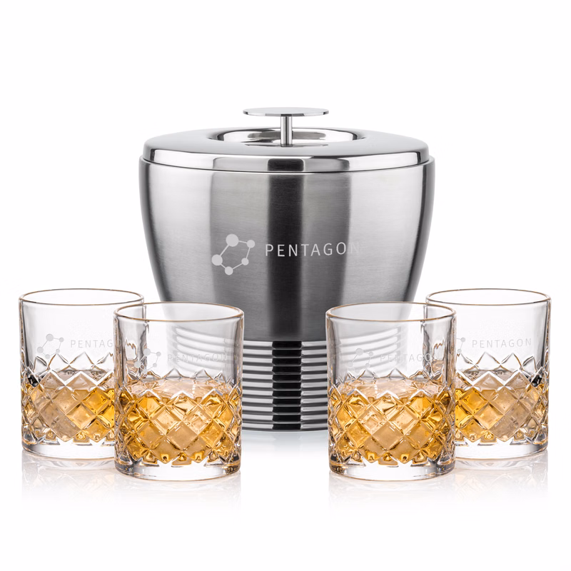 Genoa Ice Bucket & Longford On-the-Rocks Set