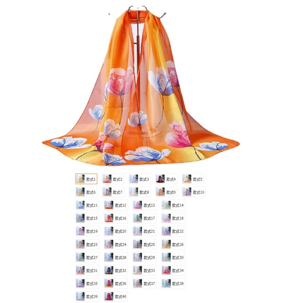 Women Silk Chiffon Scarf 1