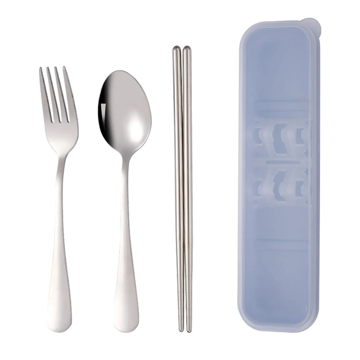 3 Pcs Stainless Steel Tableware Set with Case 1