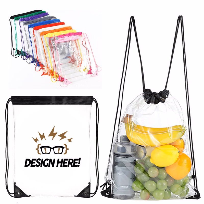 Transparent PVC Drawstring Bag