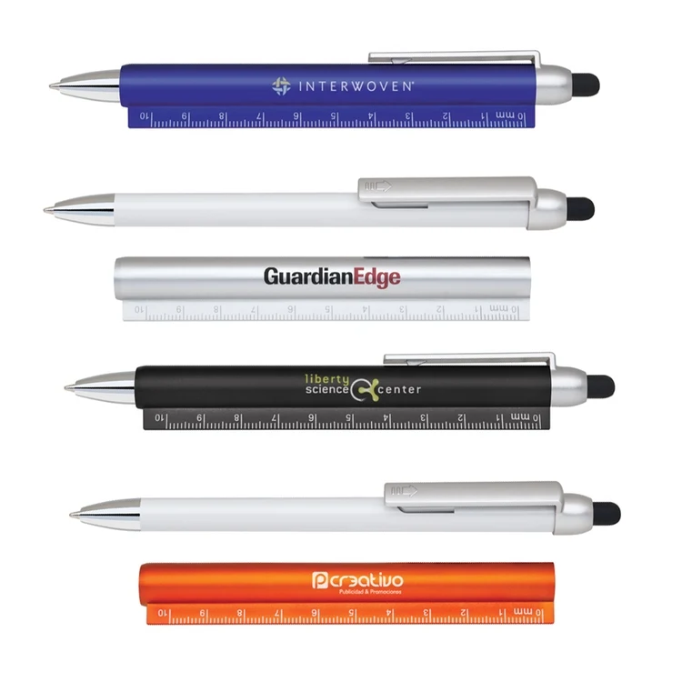 3 in 1 Plastic Ruler, Stylus Ball Point Pen 1