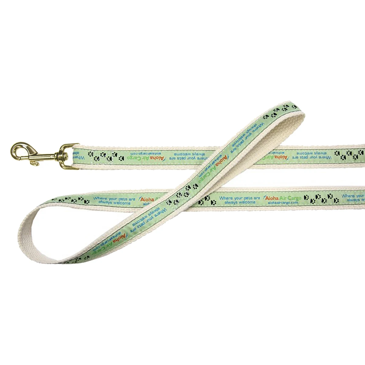 1" X 48" Woven Cotton Pet Leash w/ Gold Colored Hardware - "Elite" Weave 1