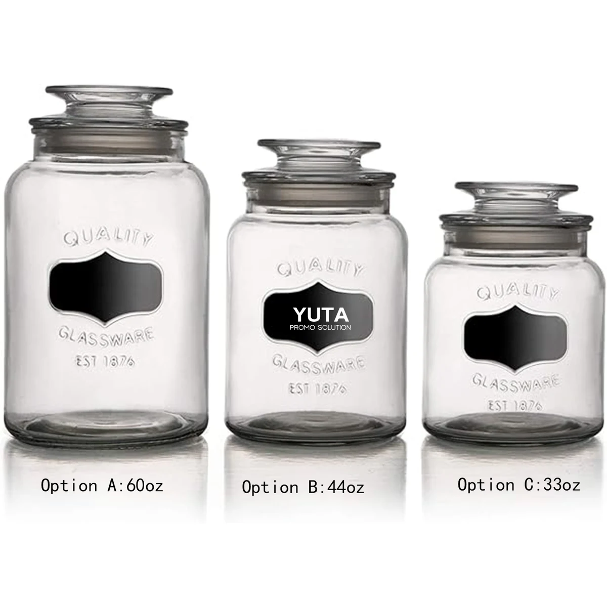 33/44/60oz Airtight Glass Storage Jar w/ Lid 1
