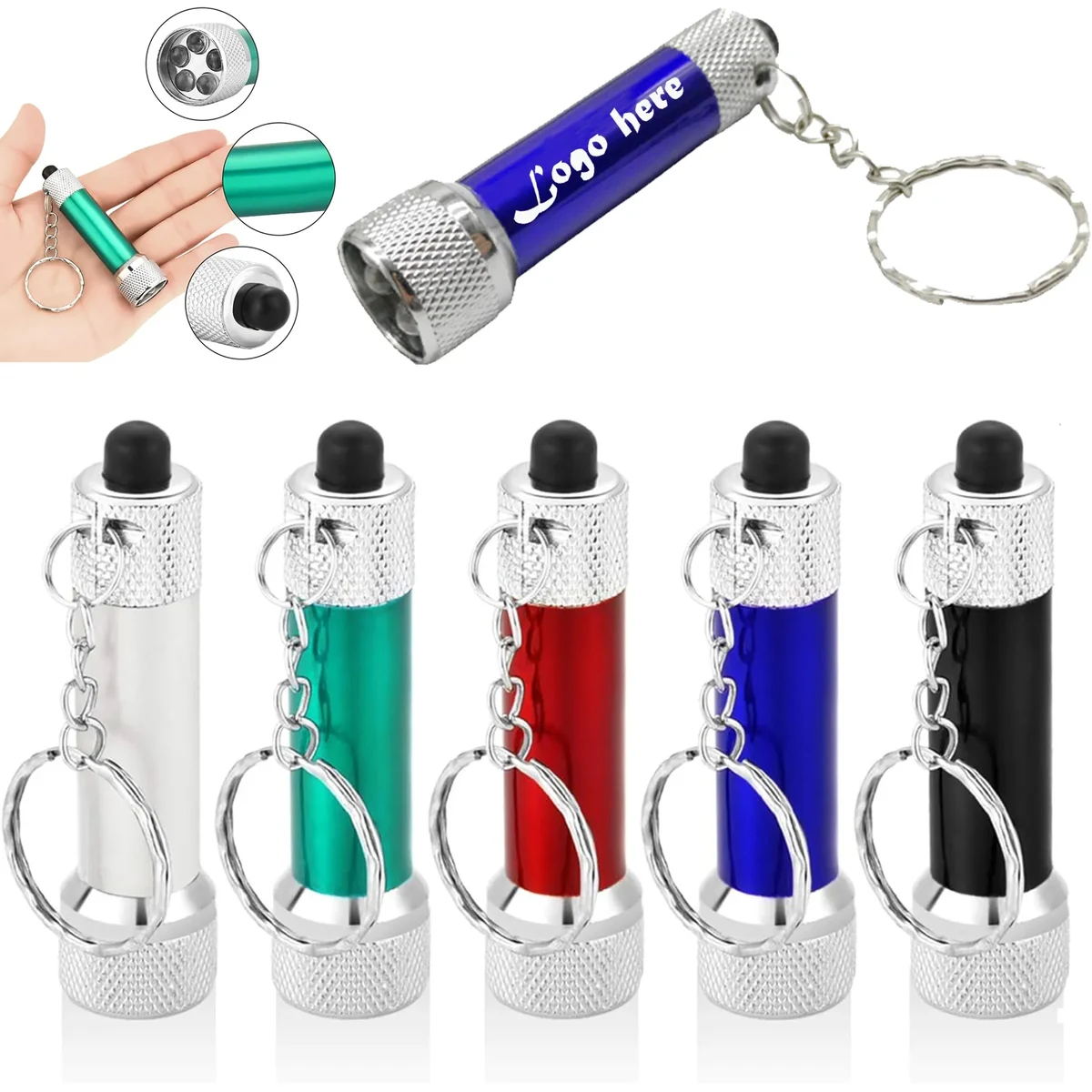 Mini 5 Bulb Led Flashlight Keychain Portable 1