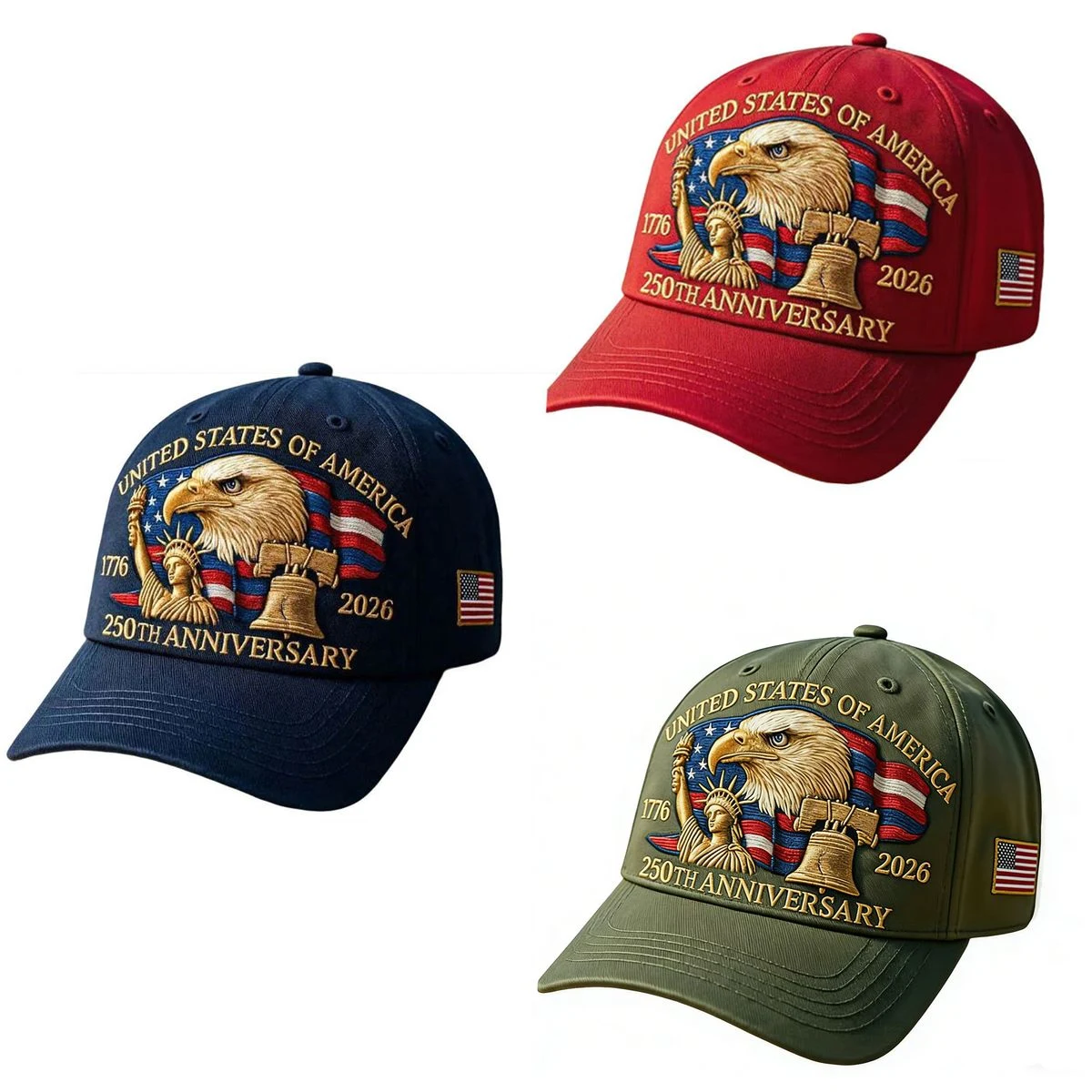 2026 USA 250th Anniversary Embroidered Baseball Cap 1