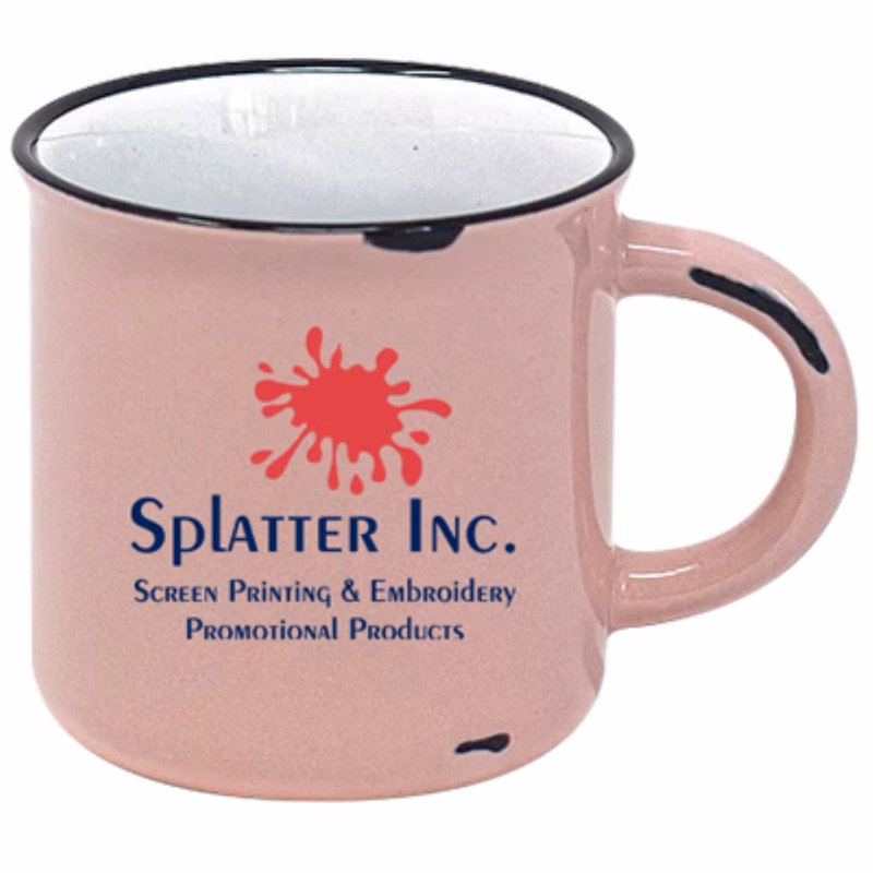 15 oz Vintage Western Light Pink Ceramic Mug