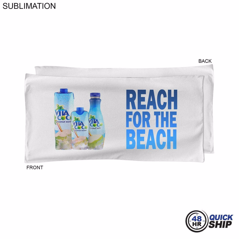 48Hr Quick Ship - Absorbent Microfiber Dri-Lite Terry White Pool Towel 20x40, Sublimated