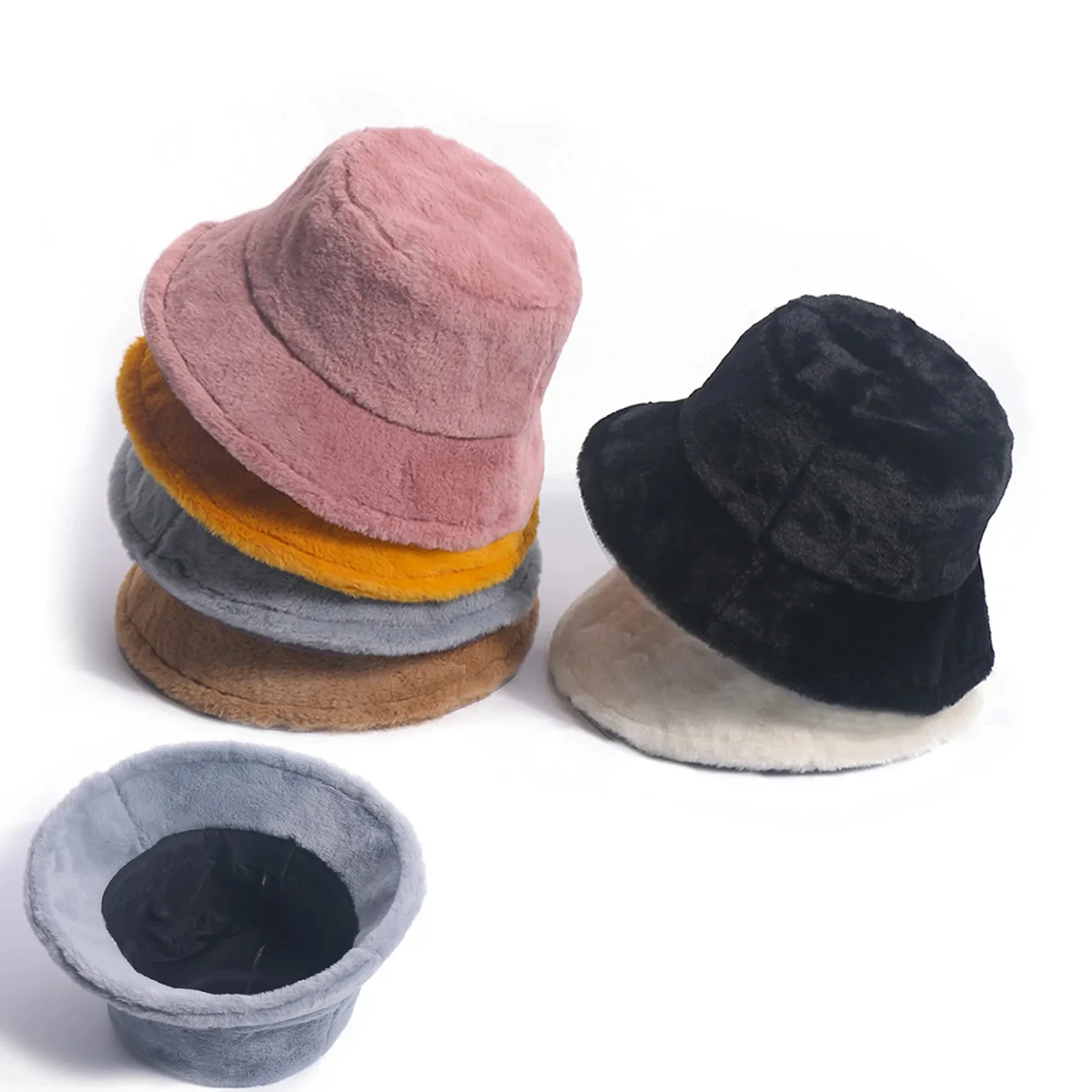 Faux Fur Bucket Hat Winter Warmer Fisherman Cap 1