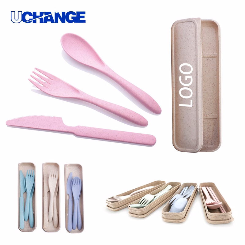 Wheat Straw Cutlery Storage Box for Food Service and Travel Use