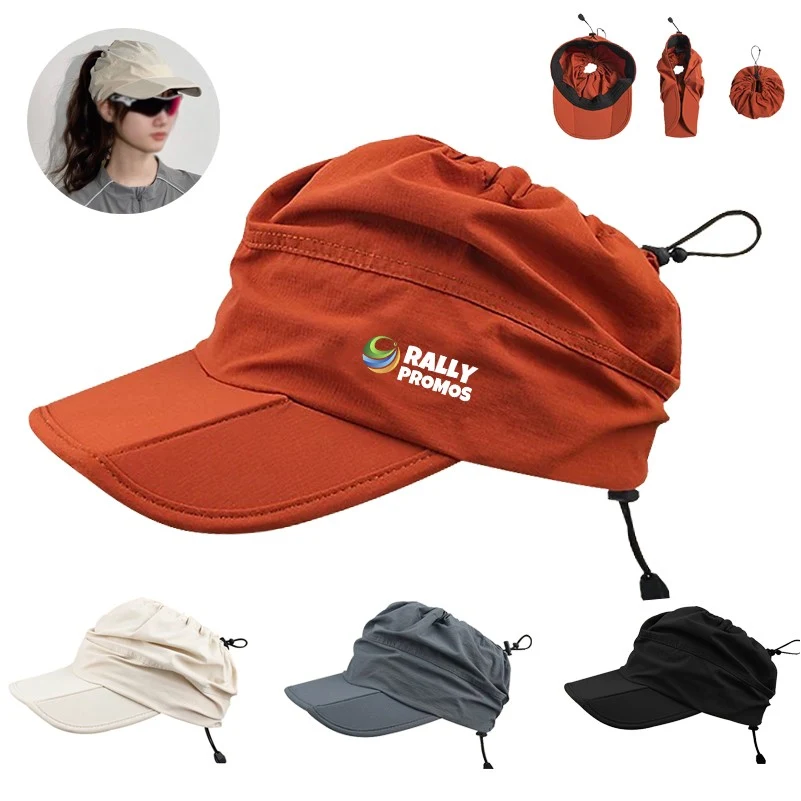 Sun Protection with Empty Top Foldable Drawstring Baseball Cap 1