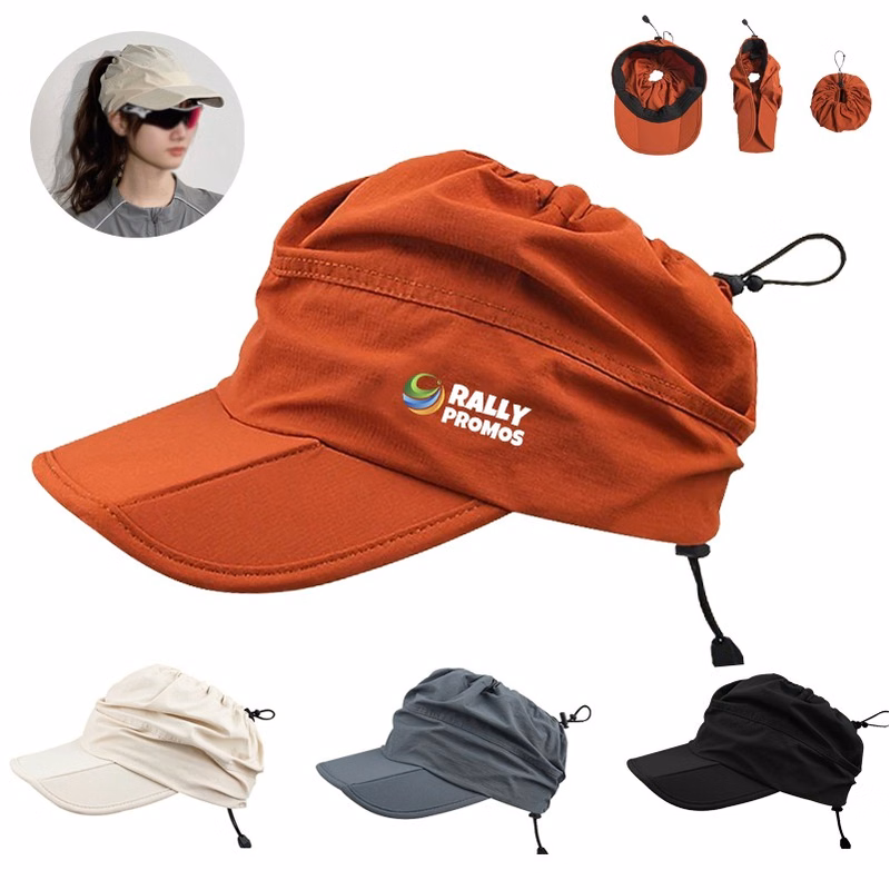 Sun Protection with Empty Top Foldable Drawstring Baseball Cap