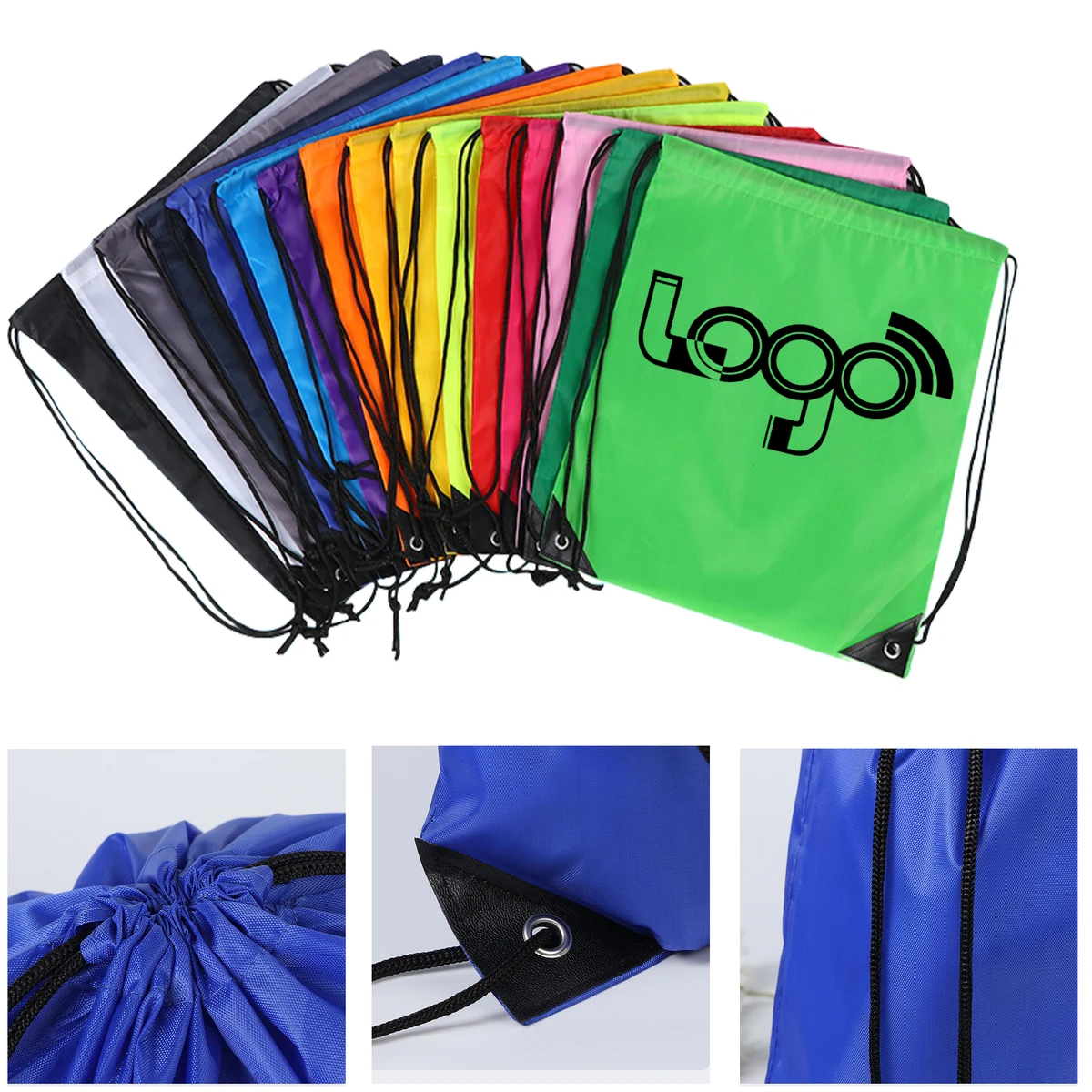 Customizable Lightweight Polyester Drawstring Bag 1