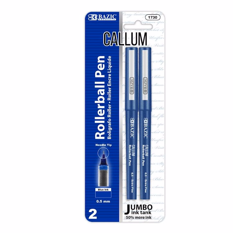 Needle-Tip Rollerball Pens - Blue 2 Pack