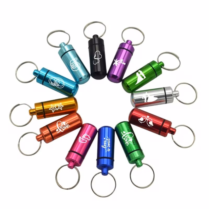 Aluminum Pill Container Keychain