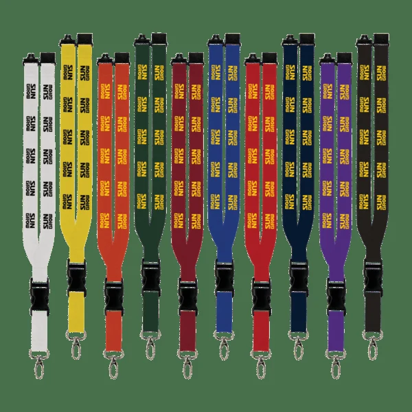 Maverick 1" Polyester Lanyard w/ Slide Buckle Release, Silver Metal Oval & Convenience Release 1