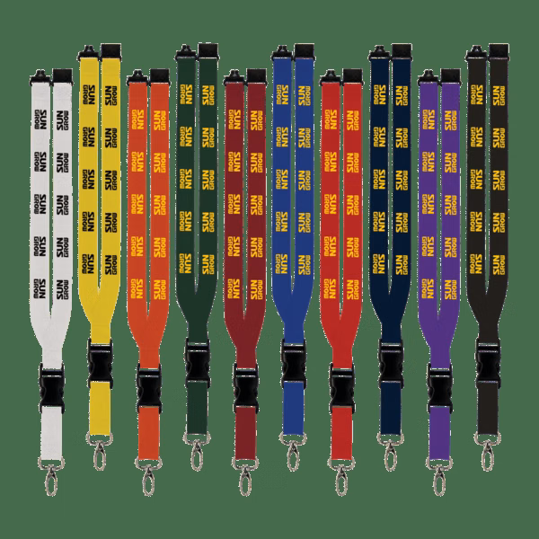 Maverick 1" Polyester Lanyard w/ Slide Buckle Release, Silver Metal Oval & Convenience Release