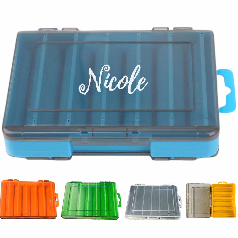 Double Sided 12-Compartment Plastic Fishing Tackle Box