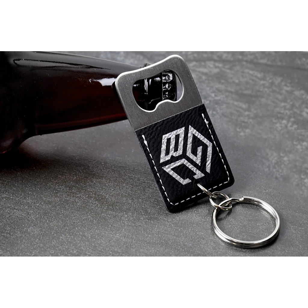 Leatherette Bottle Opener Keychain 1