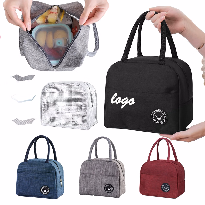 MOQ 30 Insulated Lunch Box Bag Thickened Handbag Oxford
