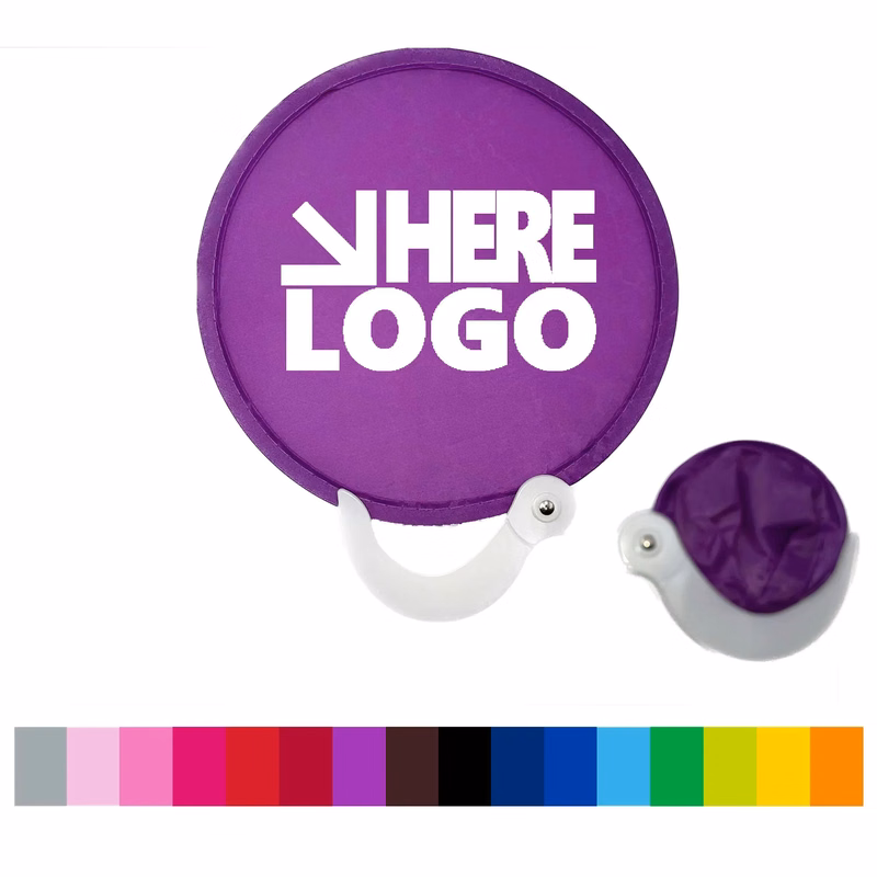 Folding Advertising Fan With Plastic Handle