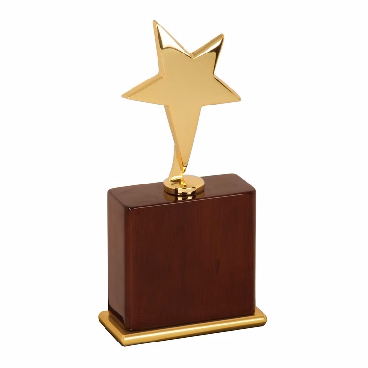 8" Gold Polished Star Award