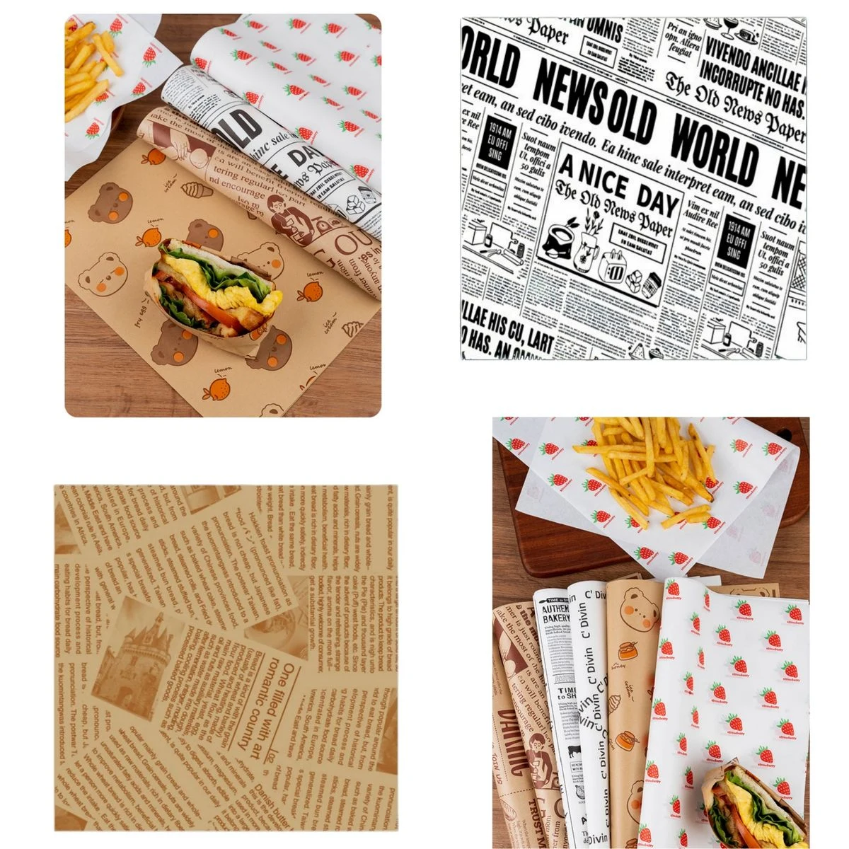 Oil-Resistant Disposable Hamburger Paper 1