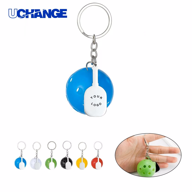 Stainless Steel Mini Pickleball Keychain Gift for Players