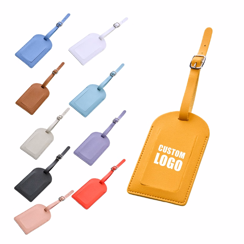 MOQ 10 pcs PU Leather Luggage Tags