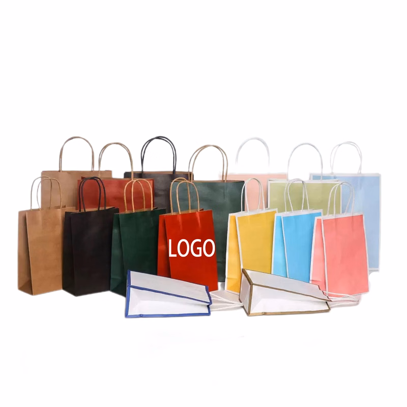 Eco-Friendly Shopping Kraft Paper Bags MOQ 100pcs