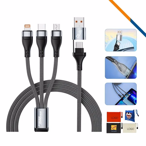 Custom Aluminum 5in1 66W Fast Charging Cable — Multi Device Promo Charger