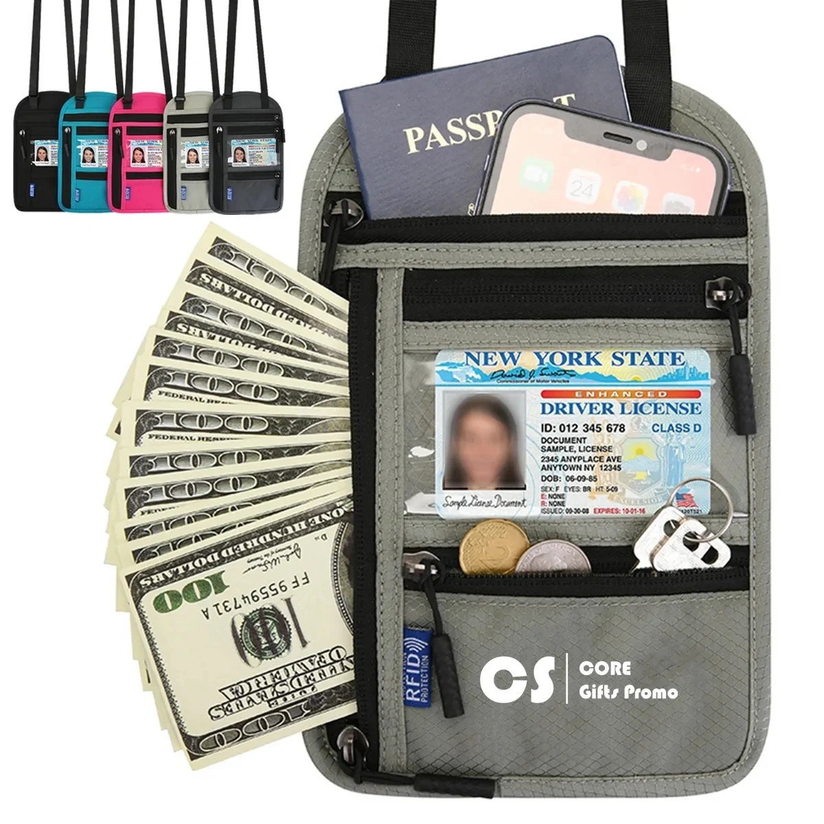 Travel Neck Wallet with RFID Blocking 1