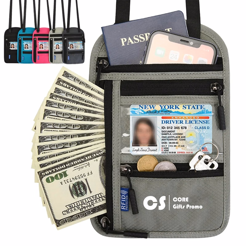 Travel Neck Wallet with RFID Blocking