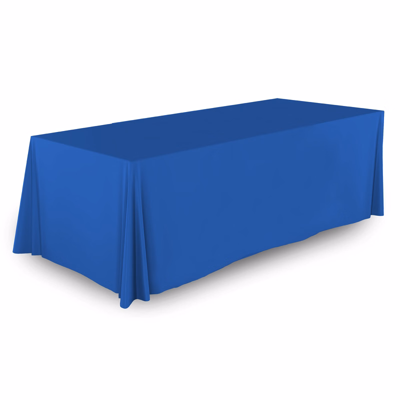 8' Flat, 3 sided Table Cover, Stock Colors