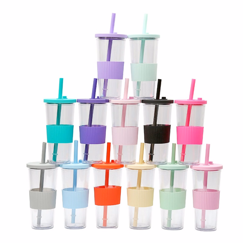 24 oz Silicone Straw Cup