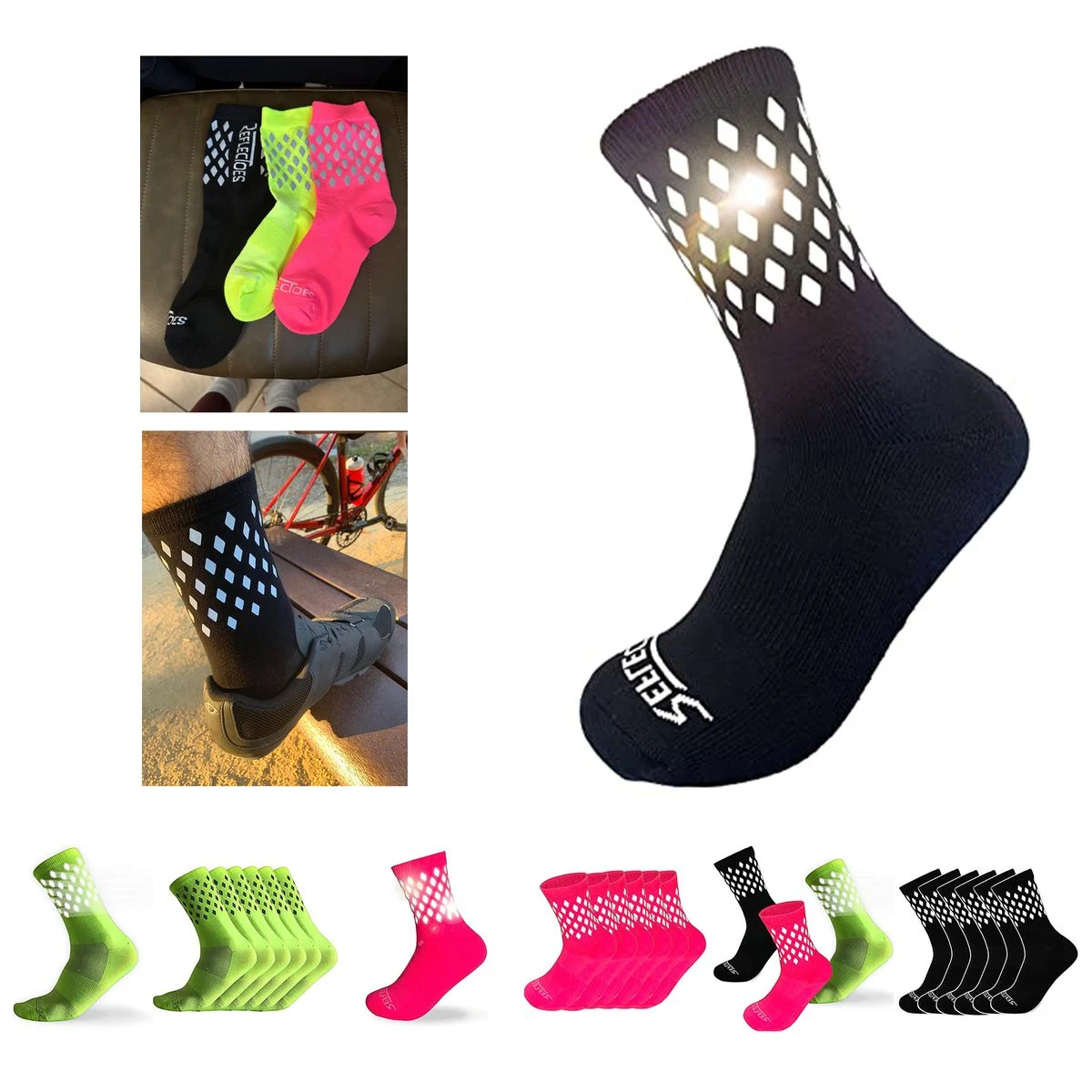 Athletic Reflective Socks Outdoor Night Safety 1