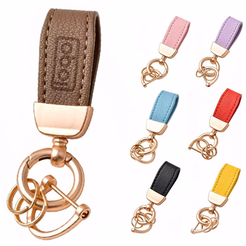 Compact PU Leather Keychain