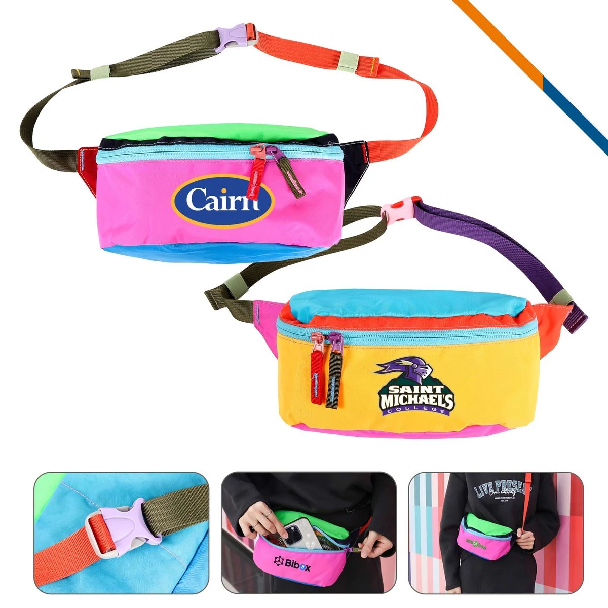DailyZip Nylon Color Block Fanny Pack 1