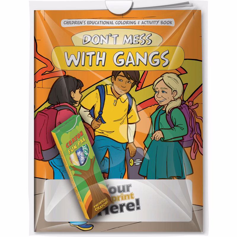 Combo Pack - CB1088 Coloring Book & 4-Pack of Crayons in a Poly Bag