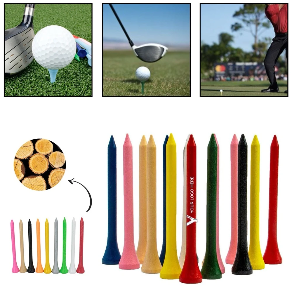 Professional Natural Wood Golf Tees 1