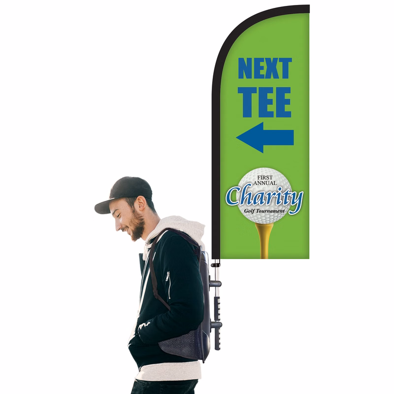 Basic Single Reverse Half Drop Style Backpack Flag Kit