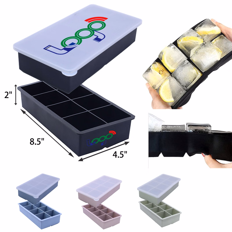 MOQ 50 PCS Flexible Silicone Square Shaped Ice Tray