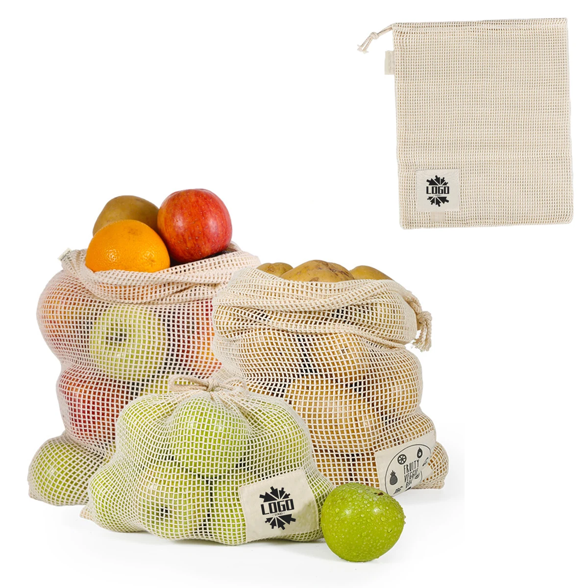 Reusable Cotton Mesh Grocery Bags 1