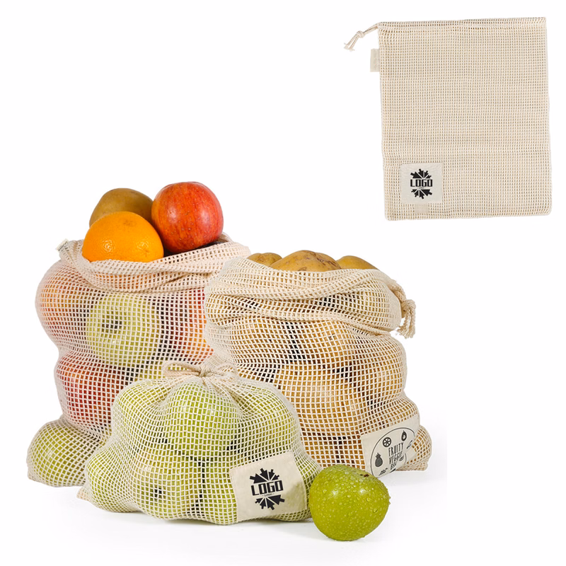 Reusable Cotton Mesh Grocery Bags