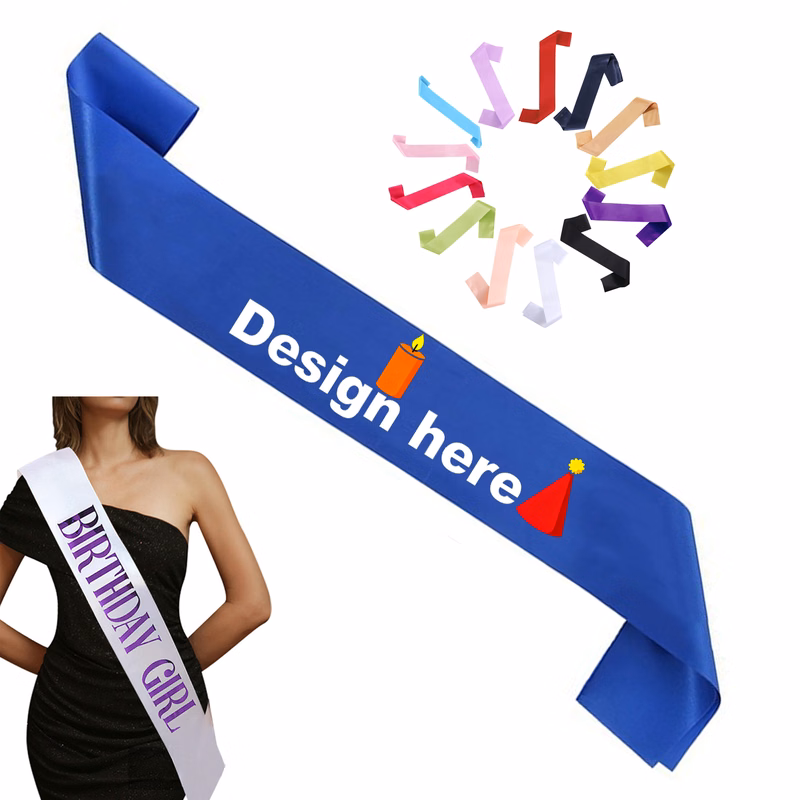 Satin Pageant Sash with Printing