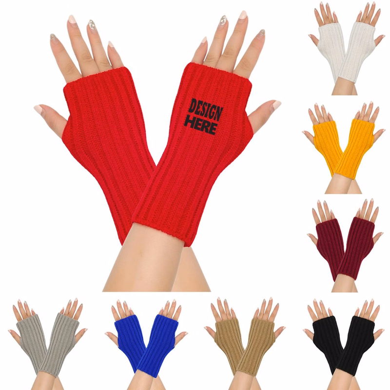 Acrylic Knit Fingerless Gloves