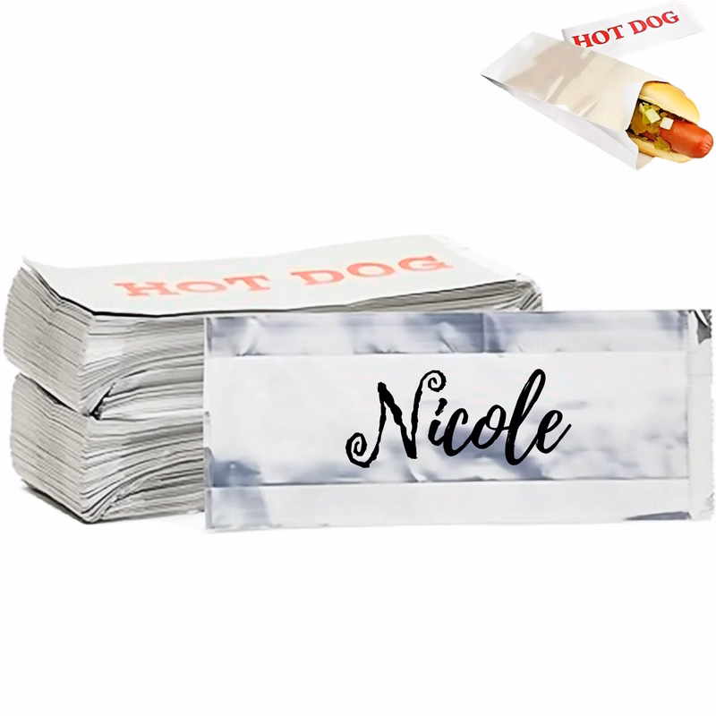 Disposable Grease Resistant Foil Hot Dog Bag
