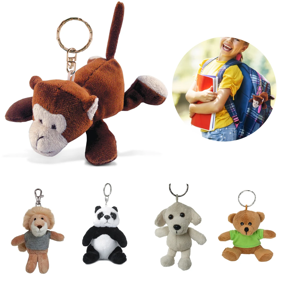 Monkey Plush Keychain Stuffed Animal Toy 1